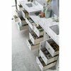 James Martin Vanities Copper Cove Encore 122in Double Vanity Set, Bright White w/ 3 CM Carrara Marble Top 301-V122-BW-DU-3CAR